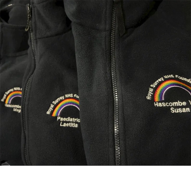 Personalised Medical Full Zip Hoodie Adult – Custom Rainbow Logo – Embroidered Personalised Rainbow Logo– Nurse Doctor Healthcare Gift - ProAttire Ltd