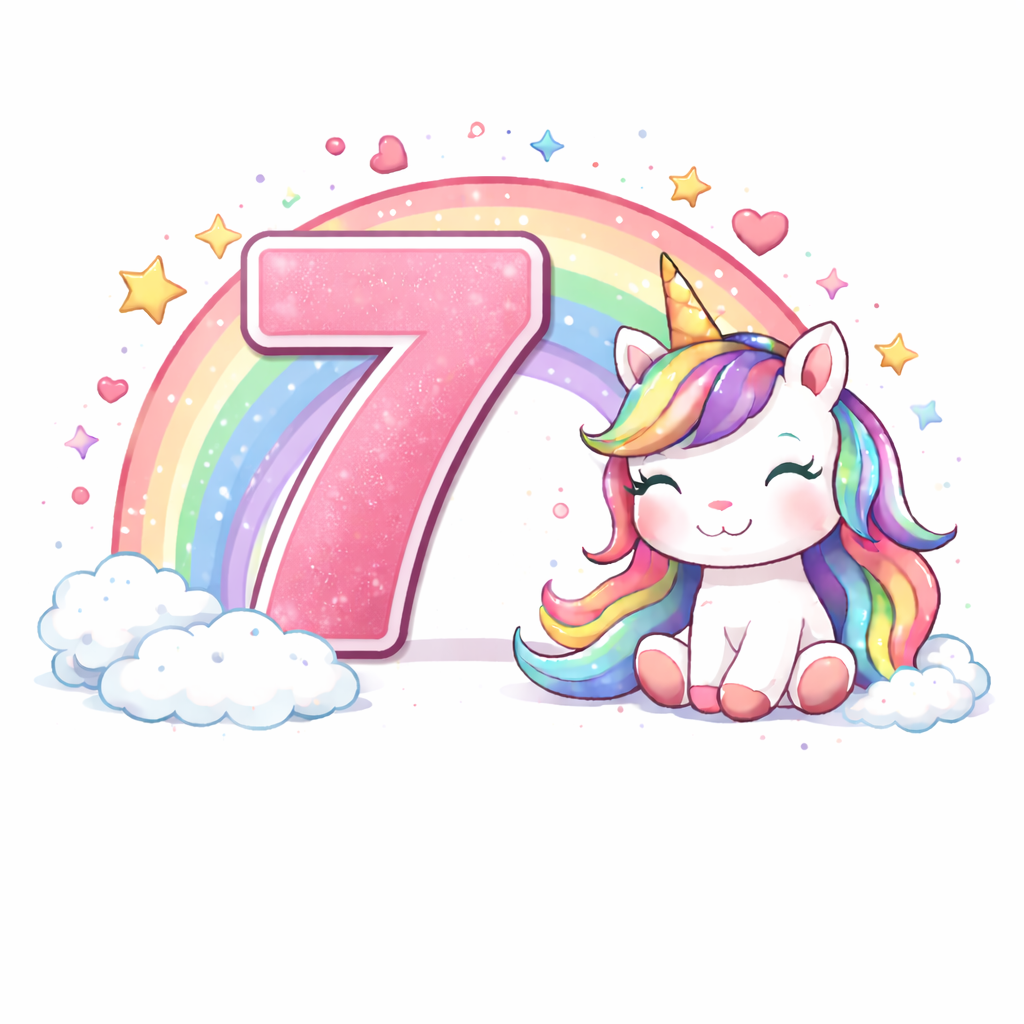 Personalised Unicorn Birthday T-Shirt | Custom Age Girls Birthday Shirt | Add Name Option | Rainbow Unicorn Party Top | - ProAttire Ltd