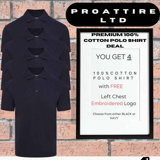 4 x 100% Premium Cotton Polo Deal - ProAttire Ltd