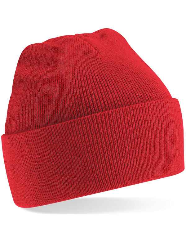 Embroidered Beanie - Beechfield Beanie Hat with Custom Logo Red