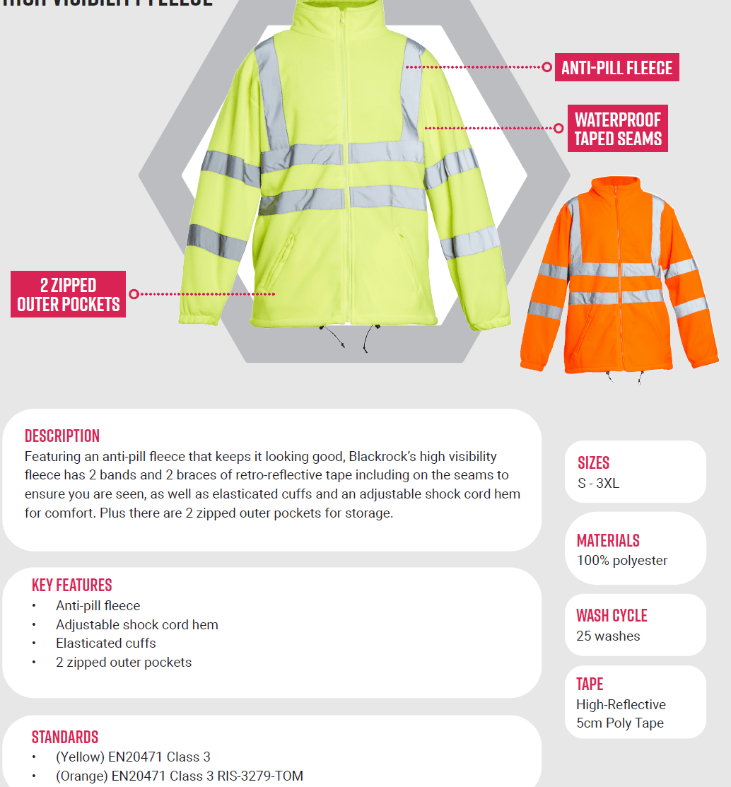 Blackrock Hi-Vis Fleece - Orange