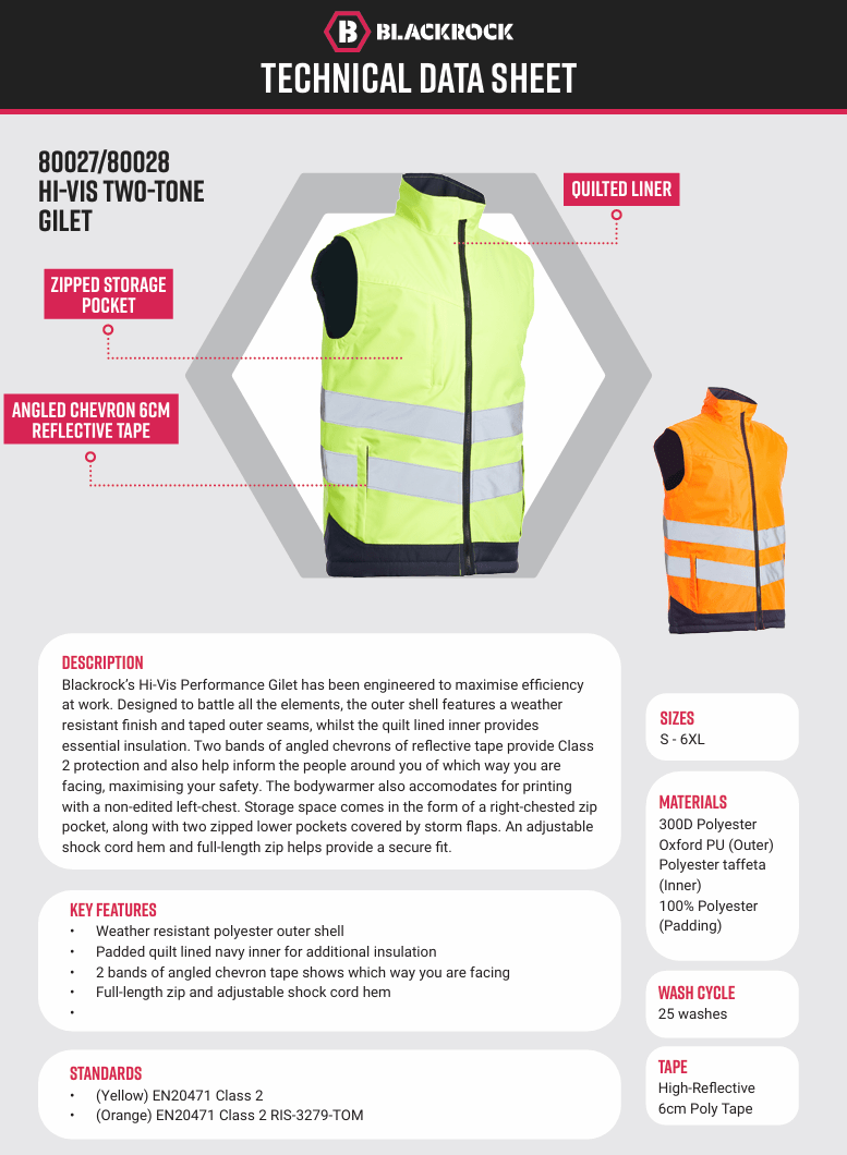 Blackrock Hi-Vis Two-Tone Gilet - Orange