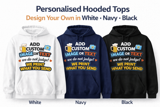Custom Hoodie Printing | Design Your Own Hooded Sweatshirt | Black Navy White | Personalised Logo Hoodie UK - ProAttire Ltd