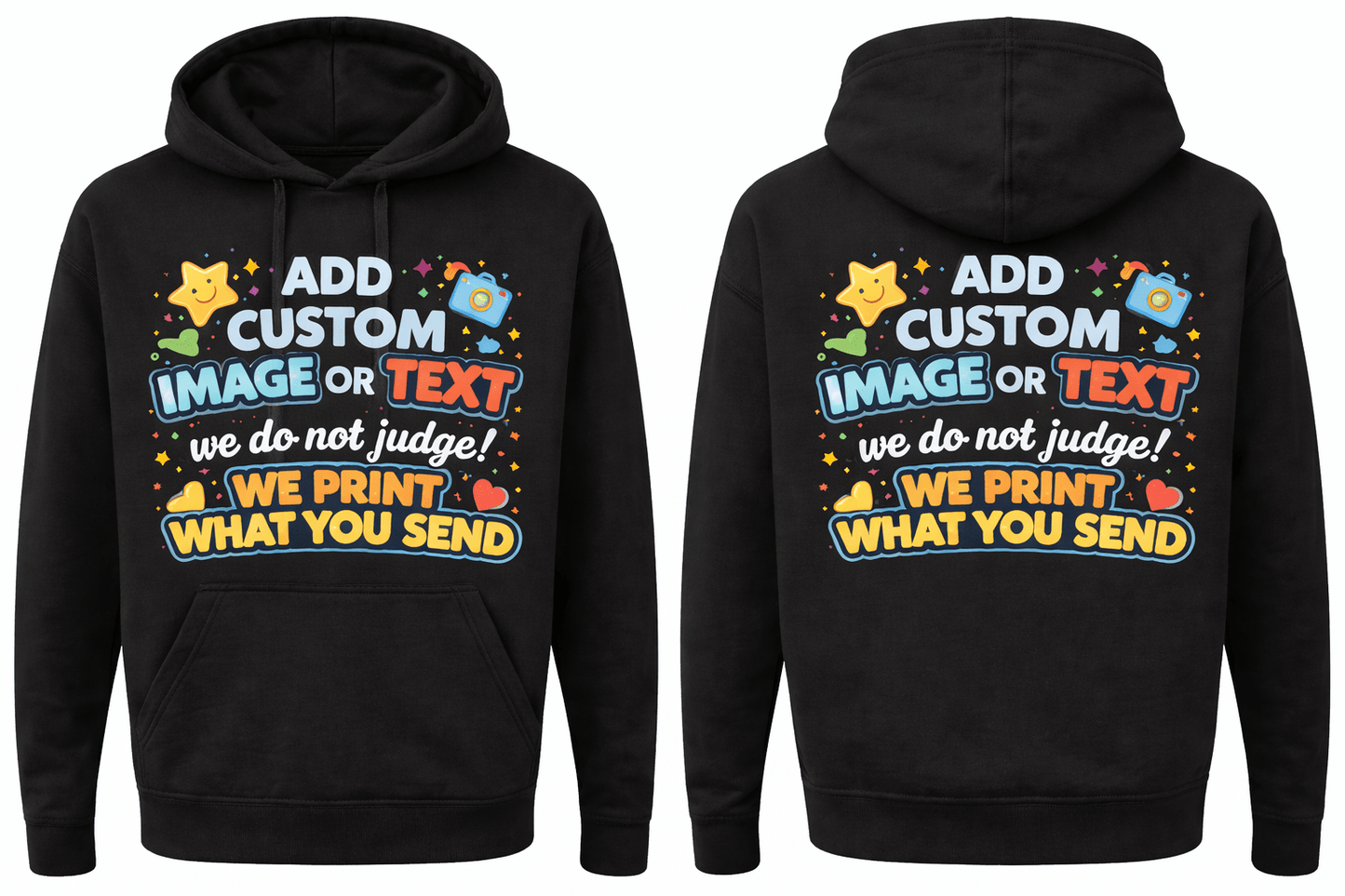 Custom Hoodie Printing | Design Your Own Hooded Sweatshirt | Black Navy White | Personalised Logo Hoodie UK - ProAttire Ltd