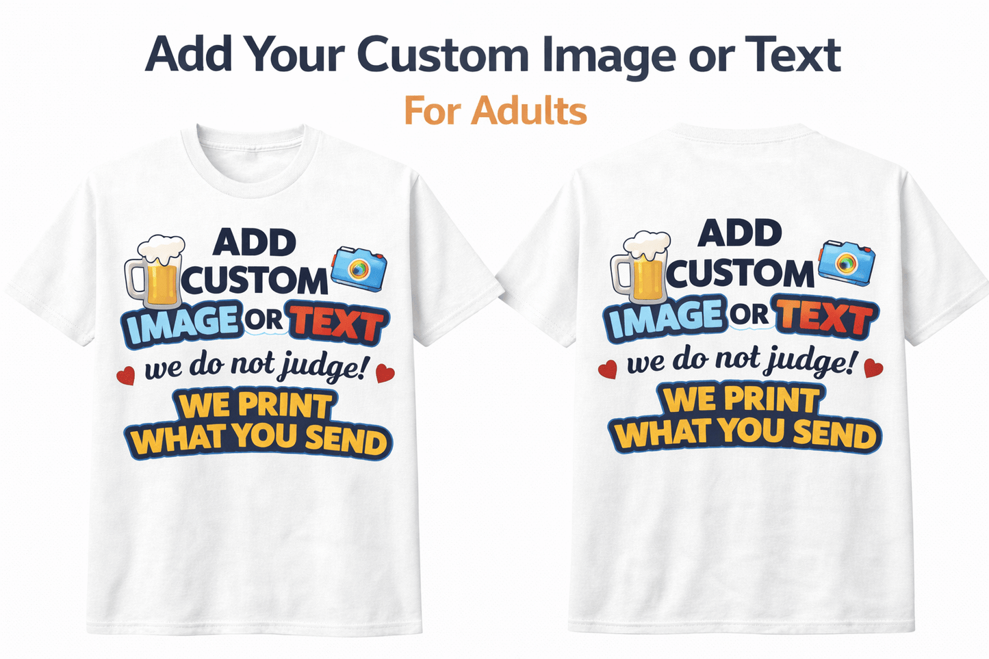 Custom T-shirt Printing | Design Your Own T-shirt | Black Navy White | Personalised T-shirt Image, Text - ProAttire Ltd