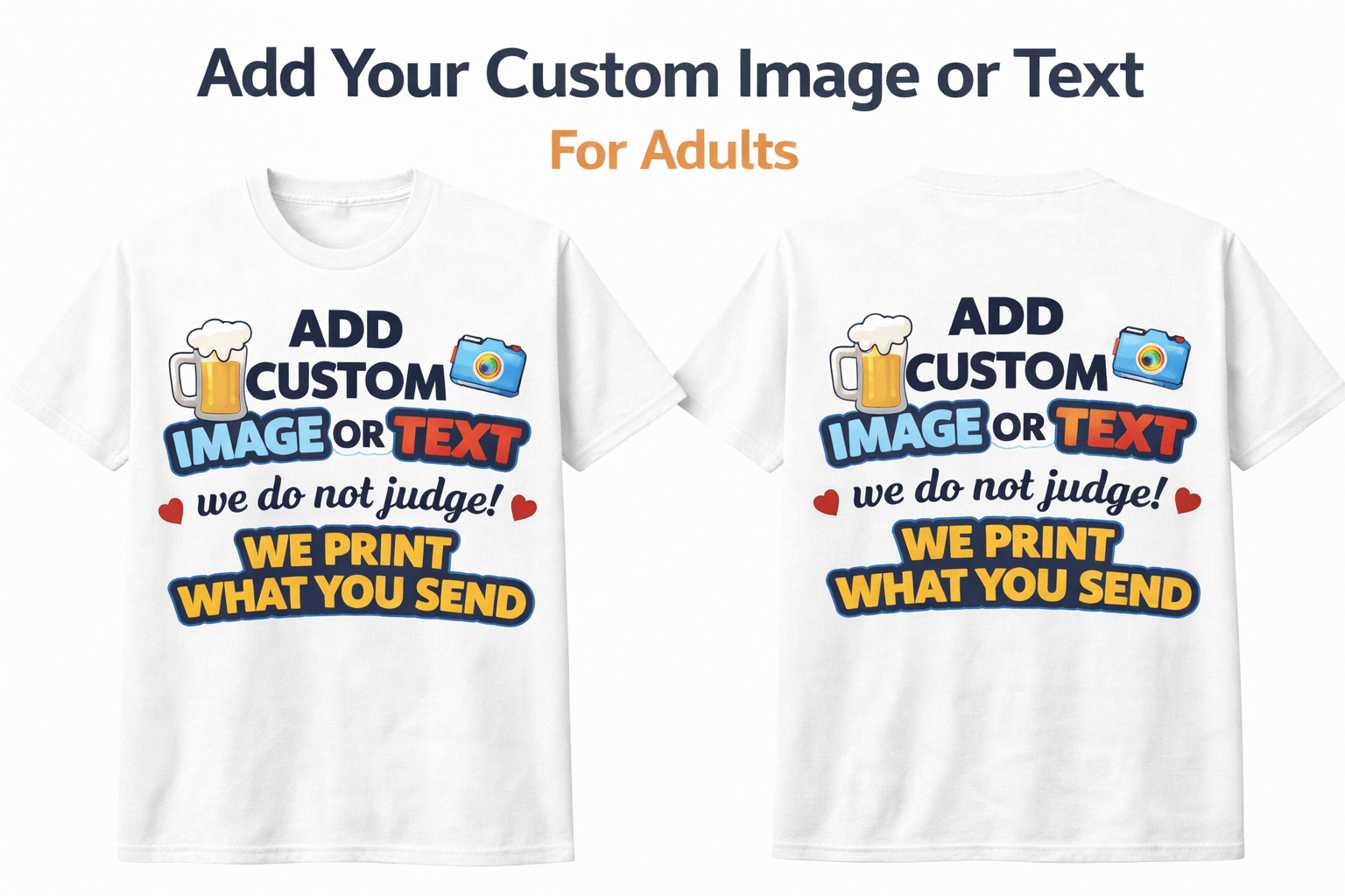 Custom T-shirt Printing | Design Your Own T-shirt | Black Navy White | Personalised T-shirt Image, Text - ProAttire Ltd