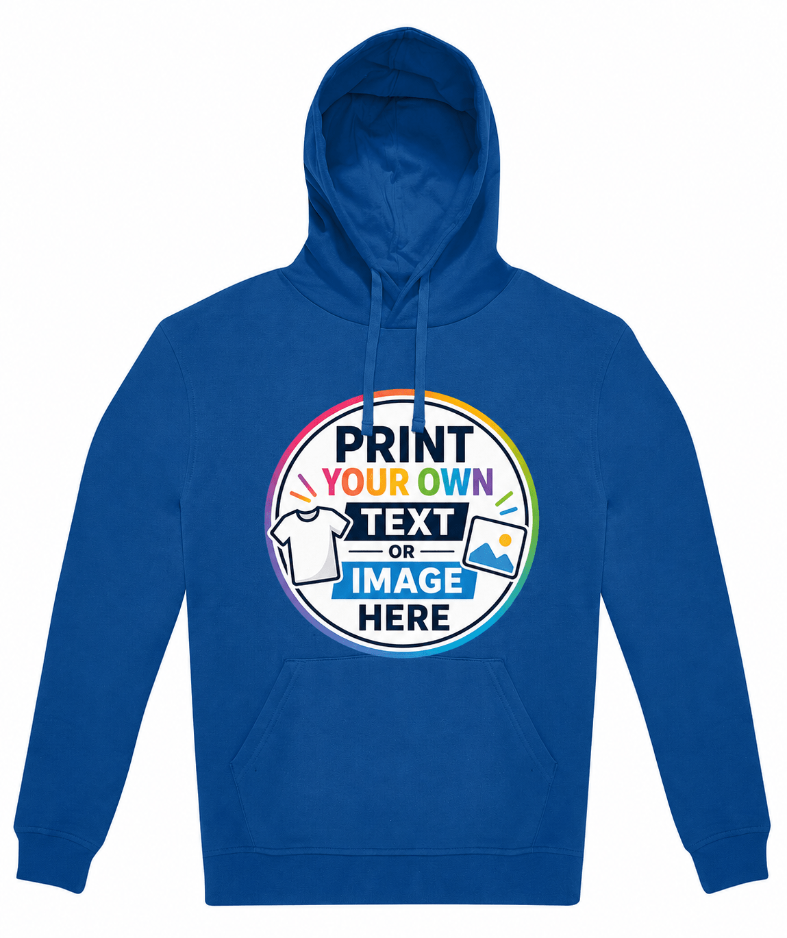 Design Your Own Royal Blue Hoodie Custom Printed Hoodie with Text or Logo Sports Team Business Charity Gift - ProAttire Ltd