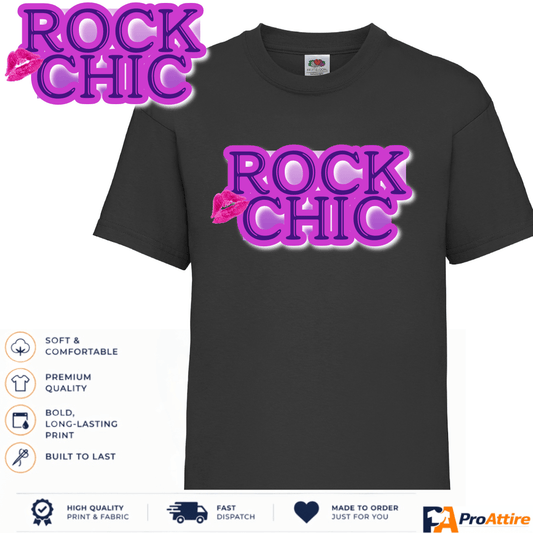 Girls Rock Chic T-Shirt | Trendy Rock Star Tee for Young Fashionistas