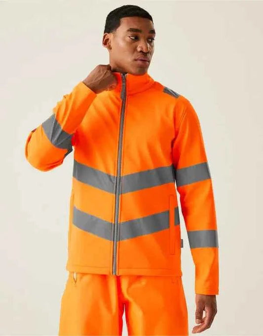 Hi - Vis Pro Contract Ablaze 2 Layer Softshell Jacket (Class 3) - ProAttire Ltd