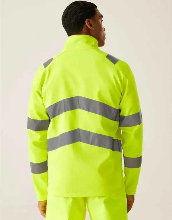 Hi - Vis Pro Contract Ablaze 2 Layer Softshell Jacket (Class 3) - ProAttire Ltd