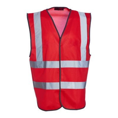 Hi-Vis Sleeveless Vest/Waistcoat - Various Colours Red