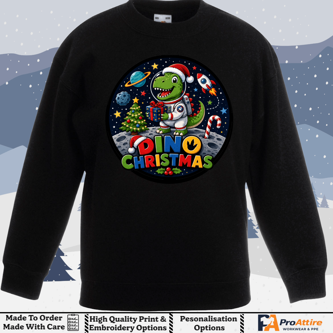Kids Dino Christmas Sweatshirt | Children's Dinosaur Christmas Jumper | T Rec | Christmas Jumper (Copy)