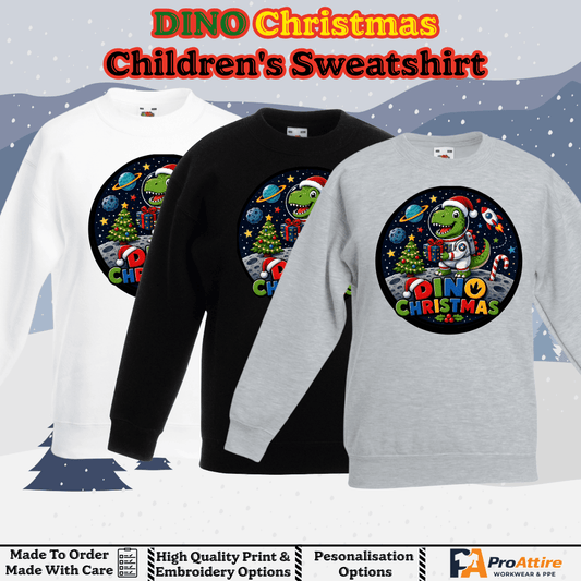 Kids Dino Christmas Sweatshirt | Children's Dinosaur Christmas Jumper | T Rec | Christmas Jumper (Copy)