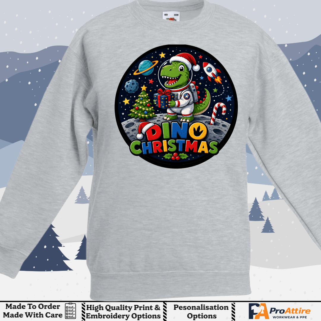 Kids Dino Christmas Sweatshirt | Children's Dinosaur Christmas Jumper | T Rec | Christmas Jumper (Copy)