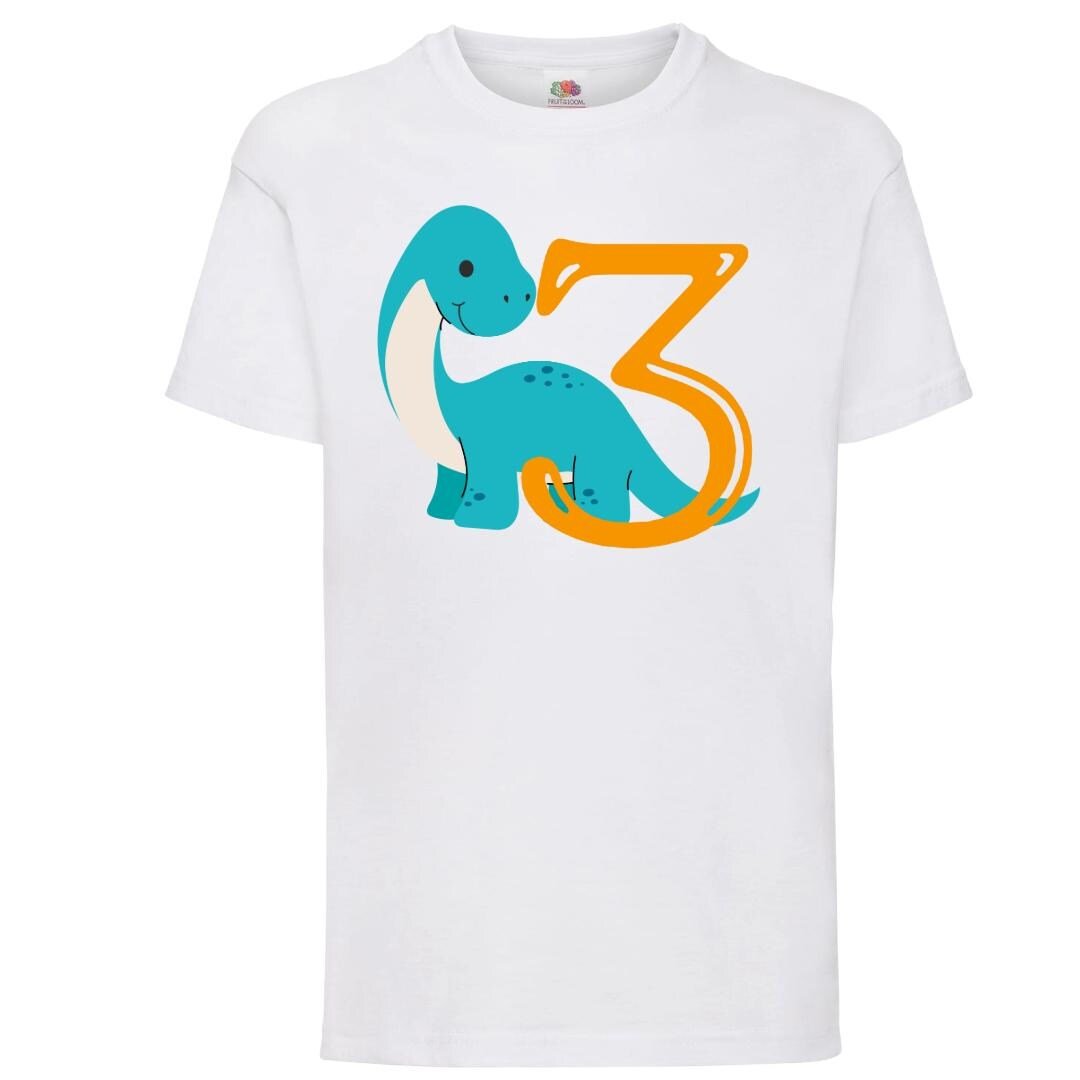 Personalised Dinosaur Birthday Shirt Age 3-6 | Custom Dino T-Shirt