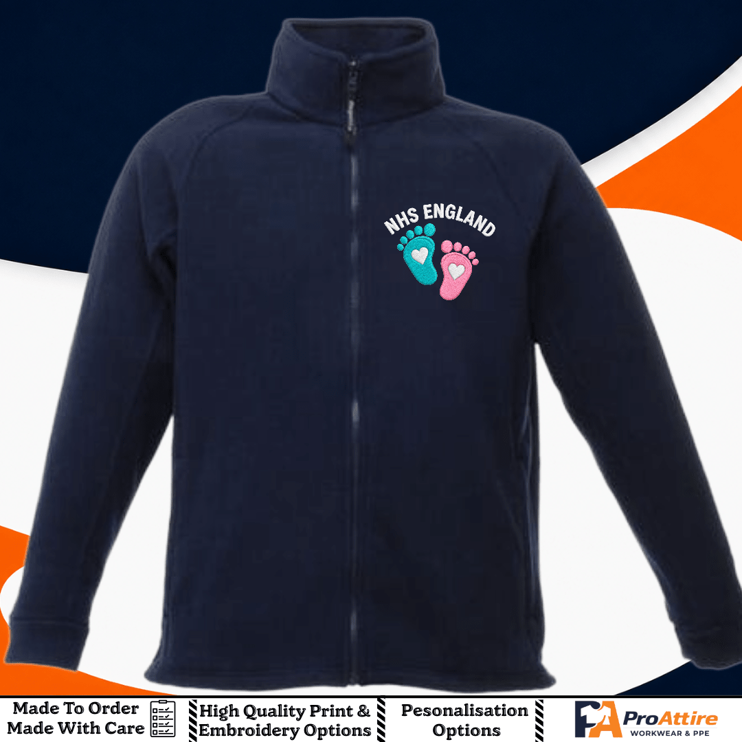 Personalised Healthcare Fleece, Embroidered Regatta Fleece, Doctor, Midwife, Medical Staff / Baby Footprint / Healthcare / GP / Nurse / Peadiatrics - ProAttire Ltd
