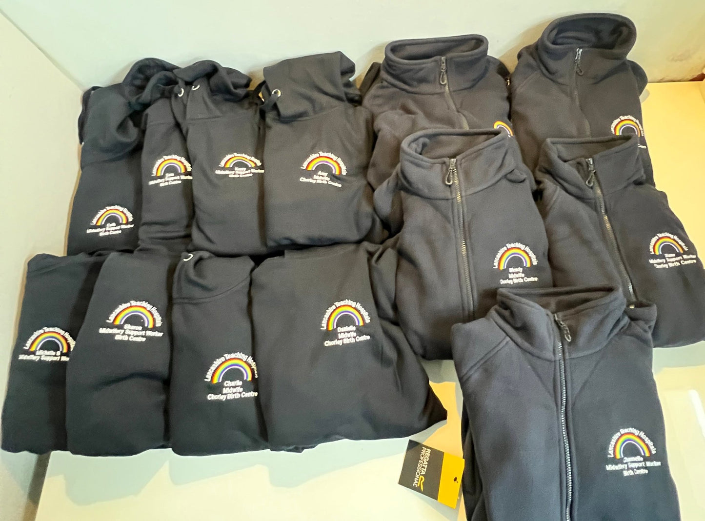 Personalised Medical Full Zip Hoodie Adult – Custom Rainbow Logo – Embroidered Personalised Rainbow Logo– Nurse Doctor Healthcare Gift - ProAttire Ltd