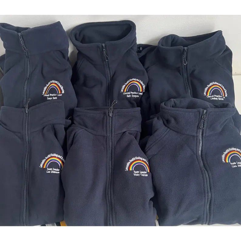 Personalised Medical Full Zip Hoodie Adult – Custom Rainbow Logo – Embroidered Personalised Rainbow Logo– Nurse Doctor Healthcare Gift - ProAttire Ltd