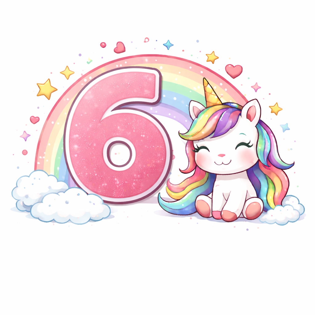 Personalised Unicorn Birthday T-Shirt | Custom Age Girls Birthday Shirt | Add Name Option | Rainbow Unicorn Party Top | - ProAttire Ltd