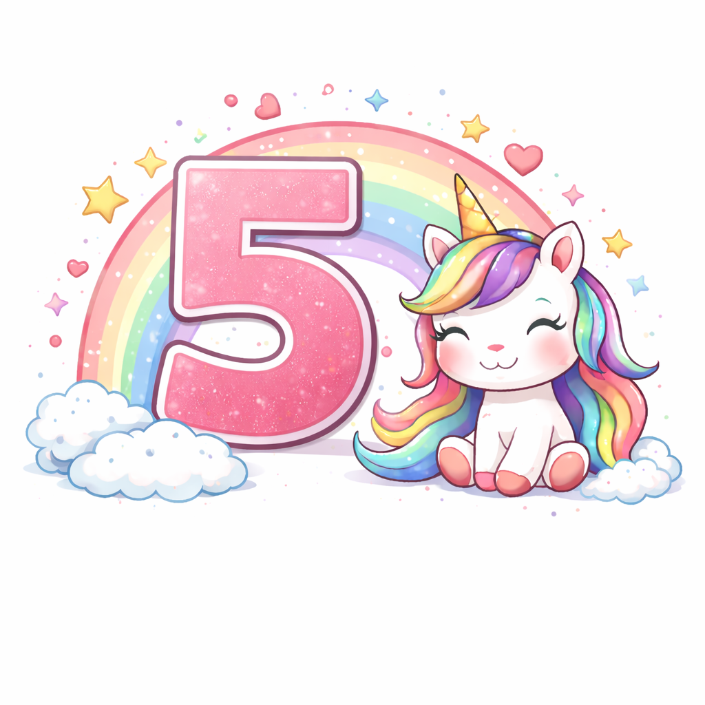 Personalised Unicorn Birthday T-Shirt | Custom Age Girls Birthday Shirt | Add Name Option | Rainbow Unicorn Party Top | - ProAttire Ltd