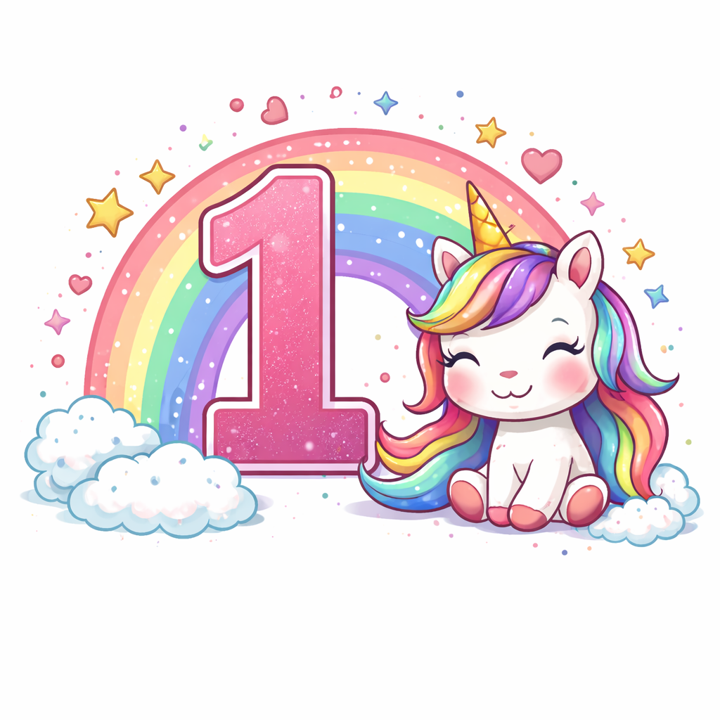 Personalised Unicorn Birthday T-Shirt | Custom Age Girls Birthday Shirt | Add Name Option | Rainbow Unicorn Party Top | - ProAttire Ltd