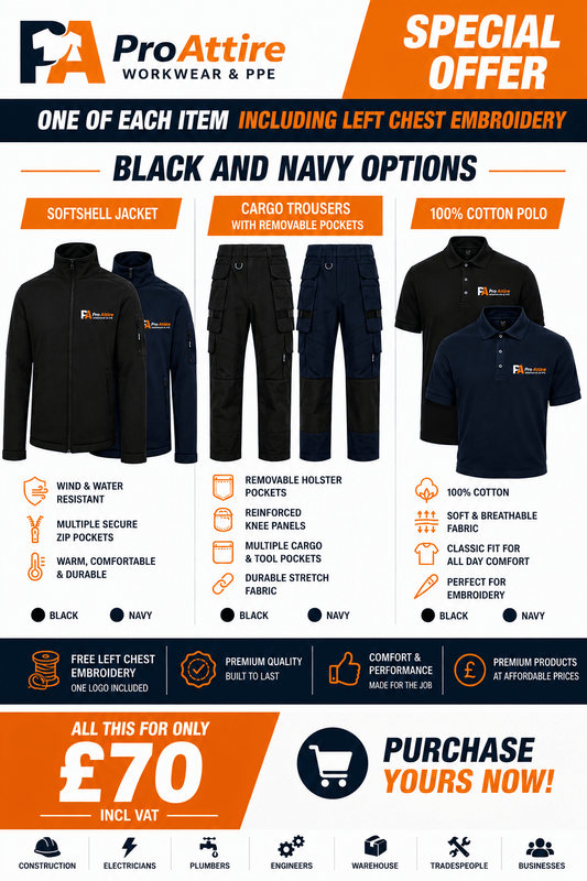 Softshell, Polo & Cargo Bundle - Premium Workwear for Professionals